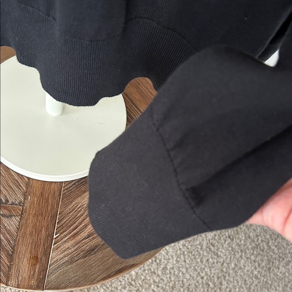 NWT J. Crew Women's Black Polo V-Neck Cotton Sweater - Picture 4 of 6